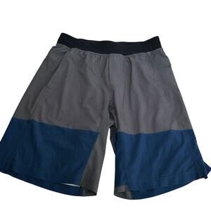 Lululemon Short Mens Medium Gray Train To Beach Stretch Lined Swim Trunks Size M